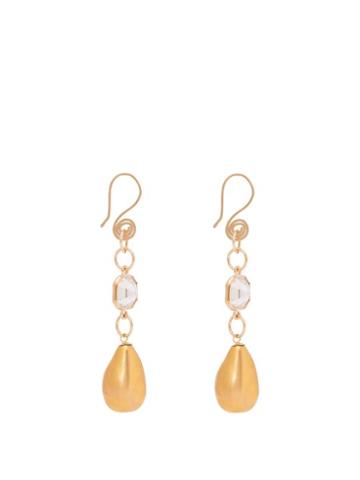 Matchesfashion.com Sonia Boyajian - Tamago Crystal Drop Earrings - Womens - Gold