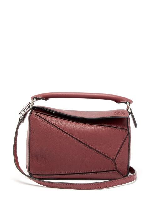 Matchesfashion.com Loewe - Puzzle Mini Leather Cross Body Bag - Womens - Burgundy