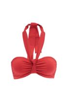 Matchesfashion.com Asceno - The Veronica Gathered Bandeau Bikini Top - Womens - Red