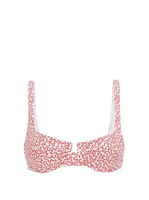 Matchesfashion.com Fisch - Grenadins Abstract-print Bikini Top - Womens - Red Print