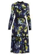 Erdem Georgie Hasu Night-print Silk-crepe Dress