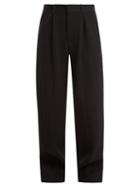 Matchesfashion.com Raey - Wide Leg Wool Blend Twill Trousers - Womens - Navy