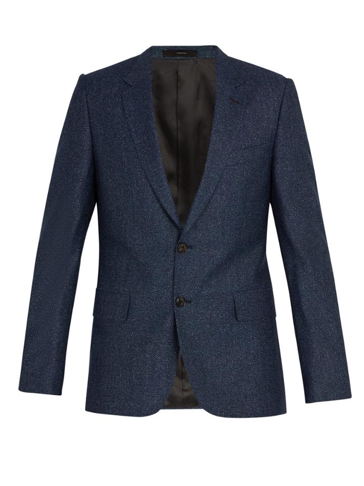 Paul Smith Slim-fit Mlange Wool And Silk Blend Jacket