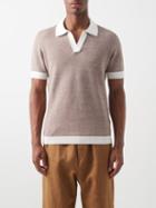 Thom Sweeney - Knitted Cotton-blend Polo Shirt - Mens - Brown Multi