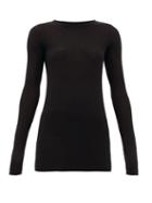 Matchesfashion.com Rick Owens Drkshdw - Round-neck Ribbed-jersey Long-sleeved T-shirt - Womens - Black