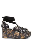 Erdem Wren Vanguard Midnight-print Platform Wedges