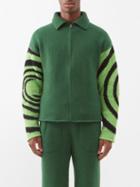 The Elder Statesman - Natural Mystic Intarsia Cashmere Jacket - Mens - Green