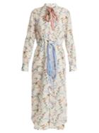 Kalmar Floral-print Multi-tie Silk Crepe De Chine Dress