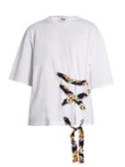 Msgm Laced-front Cotton T-shirt