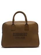 Dsquared2 - Logo-print Grained-leather Holdall - Mens - Dark Brown