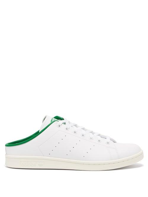 Mens Shoes Adidas - Stan Smith Backless Faux-leather Trainers - Mens - White