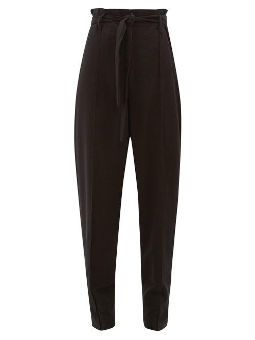 Matchesfashion.com Isabel Marant - Emilia Paperbag Waist Crepe Trousers - Womens - Black