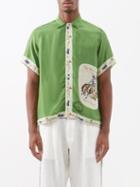 Bode - Round Up Short-sleeved Silk Shirt - Mens - Green