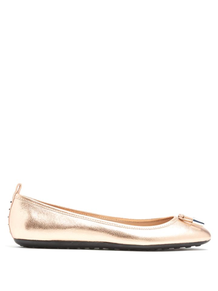 Tod's Ballet Grained-leather Flats