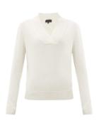 Matchesfashion.com Nili Lotan - Beacon Shawl-collar Cashmere Sweater - Womens - Ivory