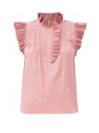 Matchesfashion.com Sea - Karla Ruffled Cotton-blend Top - Womens - Pink