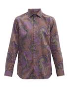 Matchesfashion.com Etro - Paisley-print Cotton-poplin Shirt - Mens - Purple Multi