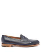 Matchesfashion.com John Lobb - Lopez Grained-leather Penny Loafers - Mens - Navy