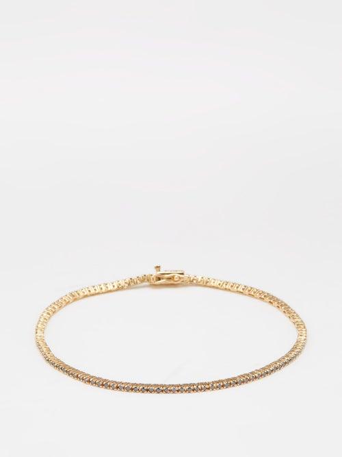 Mateo - Black Diamond & 14kt Gold Tennis Bracelet - Mens - Black