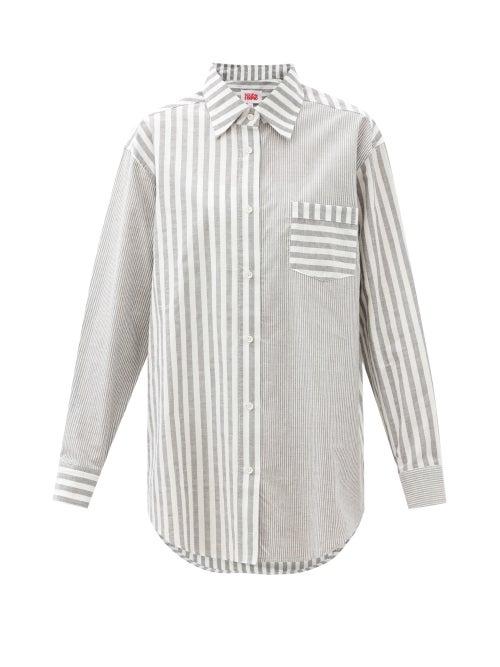 Matchesfashion.com Solid & Striped - The Oxford Oversized Striped Cotton-twill Shirt - Womens - Black Stripe