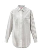 Matchesfashion.com Solid & Striped - The Oxford Oversized Striped Cotton-twill Shirt - Womens - Black Stripe