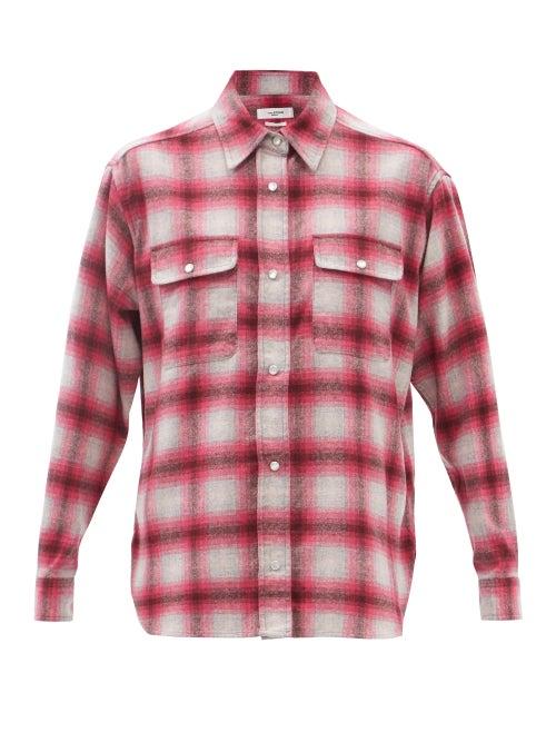 Isabel Marant Toile - Marcelia Wool-blend Flannel Shirt - Womens - Pink White
