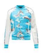 Matchesfashion.com Amiri - Aloha-print Satin Bomber Jacket - Mens - Blue Multi