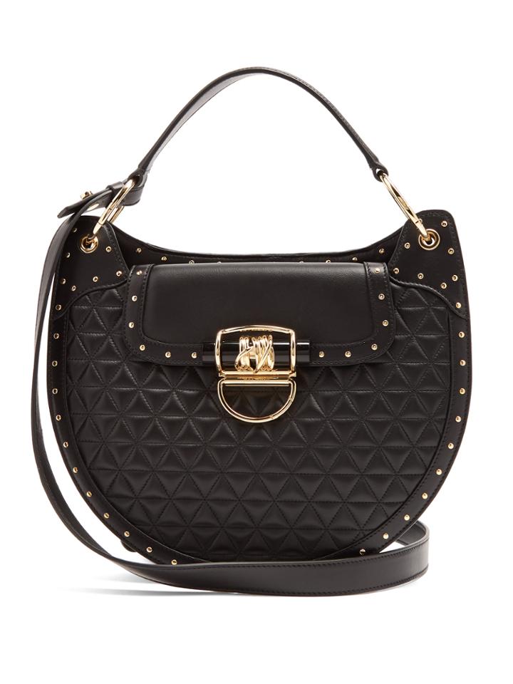 Balmain 44-33 Quilted-leather Shoulder Bag