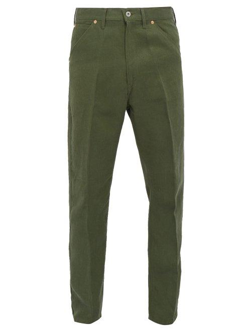 Matchesfashion.com Junya Watanabe - Linen Straight Leg Trousers - Mens - Khaki