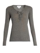 Velvet By Graham & Spencer Mandee Lace-up Long-sleeved Top