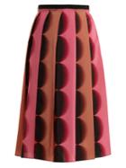 Marco De Vincenzo Geometric-print Pleated Silk Skirt