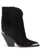 Isabel Marant - Leyane Toe-cap Suede Ankle Boots - Womens - Black