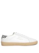 Saint Laurent - Signa Logo-embroidered Leather Trainers - Mens - White