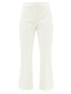 Alexander Mcqueen - Lace-cuff Wool-twill Suit Trousers - Womens - Ivory