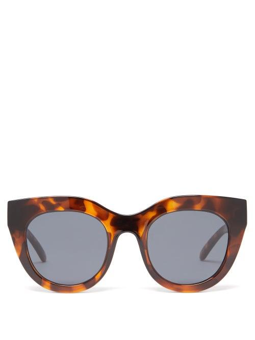 Le Specs - Air Heart Oversized Cat-eye Acetate Sunglasses - Womens - Brown