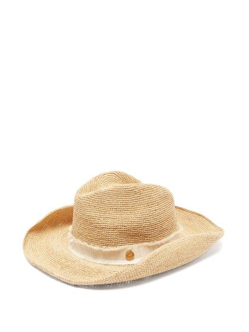 Matchesfashion.com Heidi Klein - Cape Elizabeth Grosgrain Trim Raffia Hat - Womens - Beige