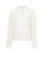 Matchesfashion.com The Row - Molly Zip-neck Wool-blend Sweater - Womens - White