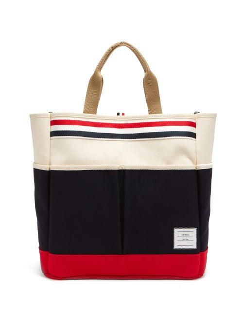 Matchesfashion.com Thom Browne - Logo-patch Cotton-canvas Tote - Mens - Beige
