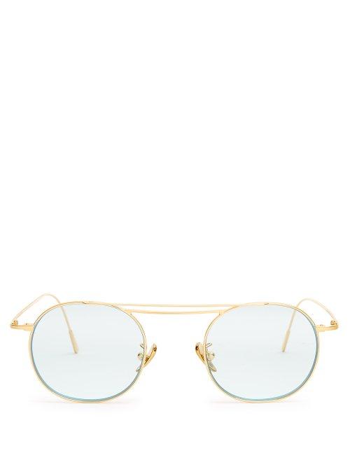 Matchesfashion.com Cutler And Gross - Round Frame Glasses - Mens - Gold