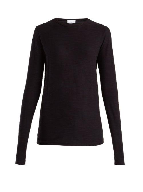 Matchesfashion.com Raey - Long Sleeved Slubby Cotton Jersey T Shirt - Womens - Navy