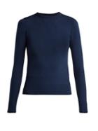 Matchesfashion.com Joostricot - Peachskin Cotton Blend Knit Sweater - Womens - Navy