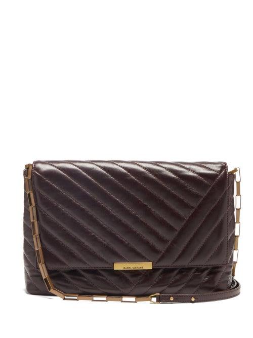 Isabel Marant - Ladill Quilted Leather Shoulder Bag - Womens - Burgundy
