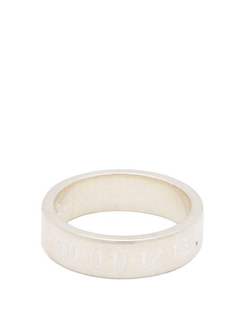 Matchesfashion.com Maison Margiela - Numbers Engraved Sterling Silver Ring - Mens - Silver