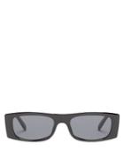 Matchesfashion.com Le Specs - Recovery Rectangular Recycled Sunglasses - Womens - Black