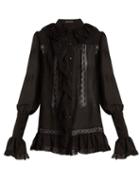 Matchesfashion.com Etro - Versaille Ruffle Trimmed Silk Voile Blouse - Womens - Black