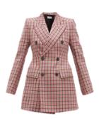 Matchesfashion.com Balenciaga - Hourglass Double Breasted Wool Blazer - Womens - Pink Multi