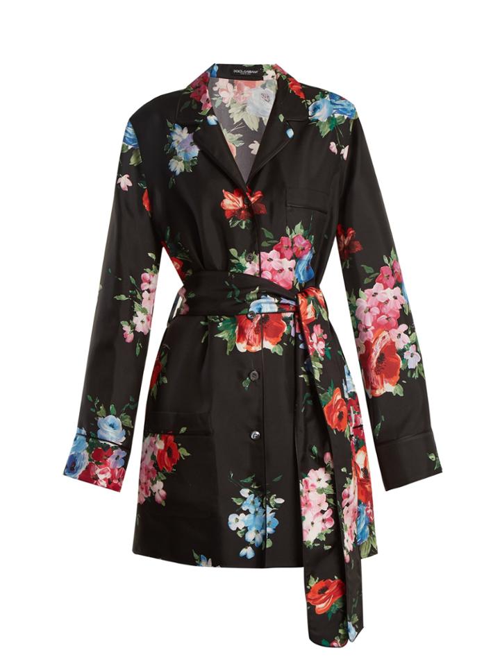 Dolce & Gabbana Button-down Floral-print Silk-twill Jacket