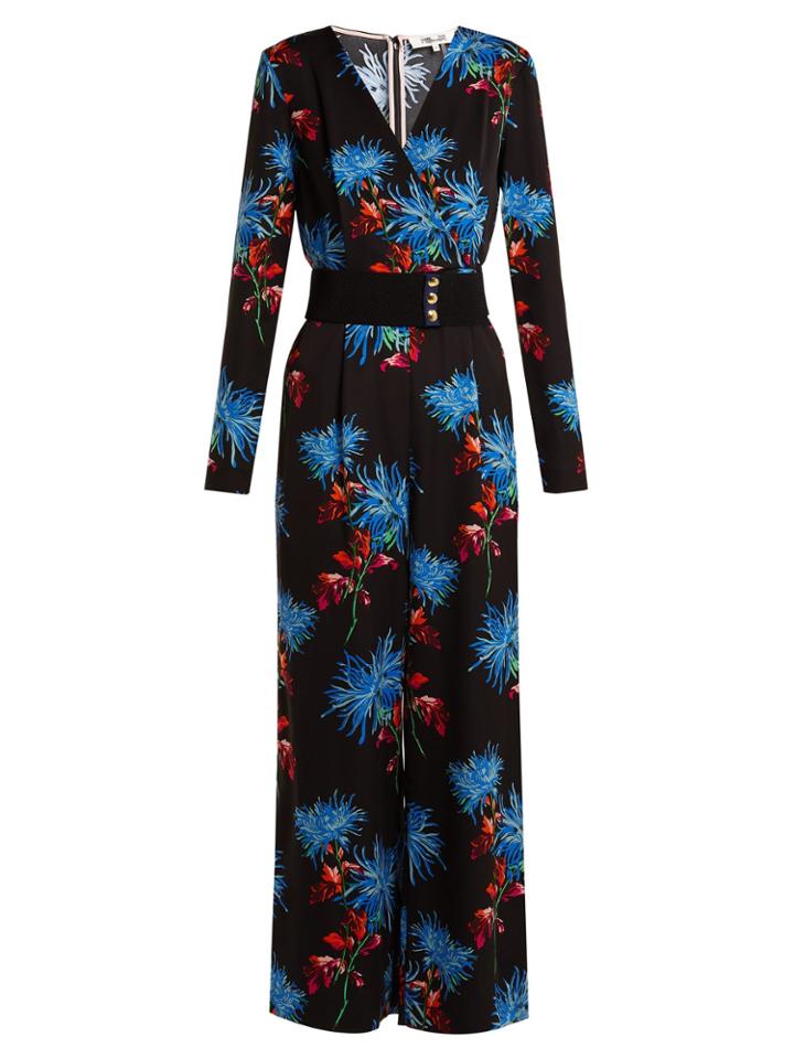Diane Von Furstenberg Hewes Floral-print Jumpsuit