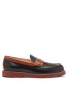 Matchesfashion.com Tod's - Bi-colour Topstitched Leather Loafers - Womens - Black Tan