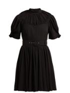 Matchesfashion.com Emilia Wickstead - Corinne Pleated Crepe Mini Dress - Womens - Black